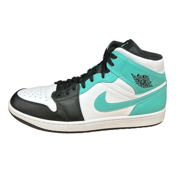 Nike Air Jordan 1 Mid White Tropical Twist Aqua Black #554724-132 Men's Size 13 - Picture 9 of 12